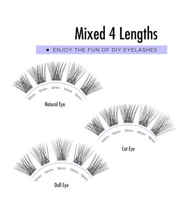 BEYELIAN 168 Pcs Lash Clusters Kit - Strong Hold Individual Cluster Lashes with Bond, Sealant & Mascara Wand - 10-16mm Length - Buy Online on SooperMarket.com