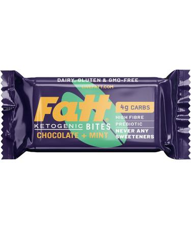 Fatt Ketogenic Bites (Chocolate + Mint 20 Pack) - 100% Natural Keto Snack Bars - 4g Carbs - Zero Sweeteners - High Prebiotic Fibre - Low Sugar - Low Carb - Gluten Free Mint Chocolate 20 Pack - Buy Online on SooperMarket.com