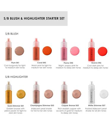 TEMPTU S/B Airbrush Blush & Highlighter Starter Set - Long-Wear Dewy Makeup for All Skin Types - 8 Count - Buy Online on SooperMarket.com