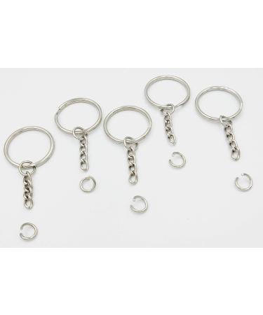 1 Inch Key Ring with Chain and Open Jump Rings - 50 Pack - Buy Online on SooperMarket.com