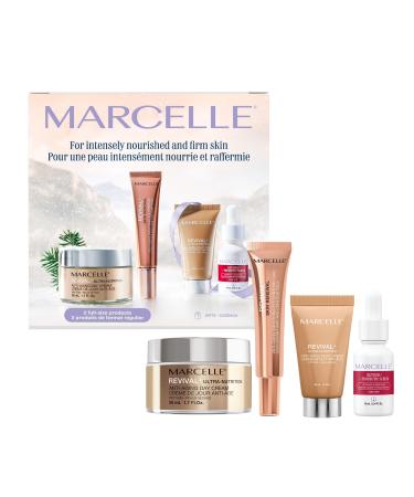 Marcelle Revival+ Ultra-Nutrition Holiday Gift Set Ultra-Nourishing & Firming Anti-Aging Skin Care Routine for Mature Skin 55+ Hypoallergenic Fragrance-Free Paraben-Free Cruelty-Free