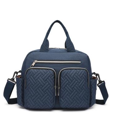Kono Baby Changing Bag Large Weekender Travel Nappy Tote Stylish for Mom and Dad Convertible Travel Tote Messenger with Insulated Pockets Navy