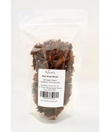 Nim's Star Anise Whole | Badiyan | Star Anise (100g/3.5oz) Gluten Free | Non GMO Whole Star Anise Pods | Dried Anise Star Spice | Premium Quality and Aroma Great for Baking Tea and Cocktails 100g - Buy Online on SooperMarket.com