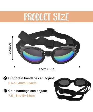 Dog Goggles Dog Sunglasses Adjustable Strap for Waterproof Windproof UV Protection Sunglasses for Dog for Go out Travel Skiing Swim (Black) - Buy Online on SooperMarket.com