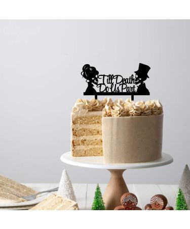 Till Death Do Us Part Cake Topper- Acrylic Mr and Mrs Skull Wedding Cake Topper Halloween Party Decorations Day of the Dead Sign - Buy Online on SooperMarket.com