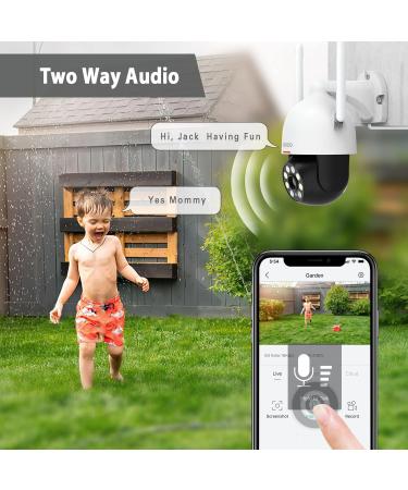 Dekco 2K Outdoor WiFi Security Camera with 360 Pan-Tilt View, Motion Detection, Siren, 2-Way Audio, Full Color Night Vision - Waterproof Dome Surveillance Camera for Home - 3MP, 1 Pack - Buy Online on SooperMarket.com