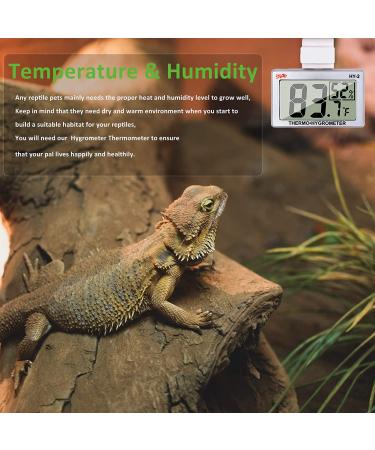LCD Digital Reptile Thermometer Hygrometer - Ideal for Reptile Terrariums - Works with Heat Pads - Perfect for Turtles, Snakes, Lizards, Frogs, Spiders, and Plants - Buy Online on SooperMarket.com