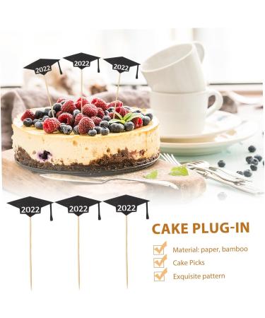 Vaguelly 30pcs 2022 2022 Cake Inserts Cake Ornament Cupcake Topper Capacillos Para Cupcake Graduation Cap Decorations Mini Paper Cups Graduation Cake Decor Baking Paper Bamboo Stick - Buy Online on SooperMarket.com