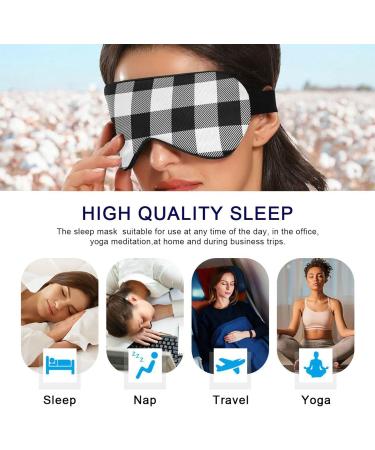 Haskirky Light Blocking Eye Mask | Breathable & Adjustable for Adults | Perfect for Travel, Yoga, Meditation & Office | Deep Sleep Goodies | White Black Buffa - Buy Online on SooperMarket.com
