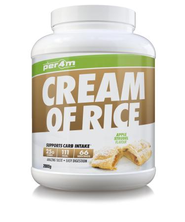Per4m Cream Of Rice | 66 Servings | High Carbohydrate Cream Of Rice | Breakfast Replacement | Low Sugar Gym Supplements 2kg (Apple Strudel)