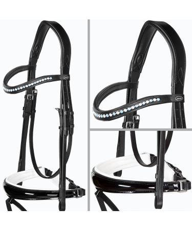 Heinick-Reitsport bridle anatomical Performance white lacquer conical RH bridle hook Warmblood Selection (Luxor)