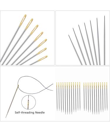 24 PCS Self Threading Needles with Vintage Holder - Easy Hand Sewing for DIY Crafts - Buy Online on SooperMarket.com