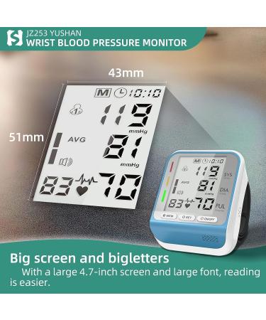YUSHAN Wrist Blood Pressure Monitor - Large Display, Adjustable Cuff, Automatic Digital BP Machine Blue - Buy Online on SooperMarket.com