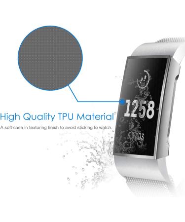 Fintie 3 Pack Screen Protector & Case for Fitbit Charge 3 - Full Protective Bumper Shell in Black, Clear, Silver - Buy Online on SooperMarket.com