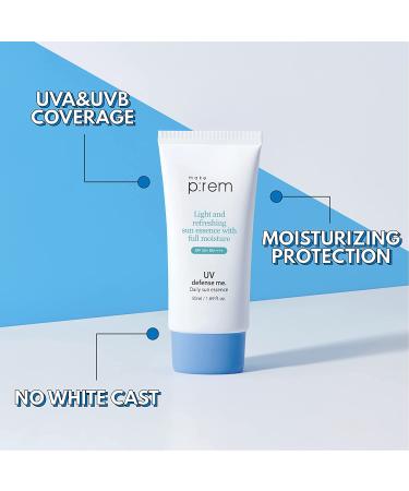 MAKEPREM UVA UVB Defense Me Daily Sun Essence SPF 50+ PA++++ - 1.69 Fl Oz | Vegan Makeup Sunscreen Gel for Broad UV Protection - Buy Online on SooperMarket.com