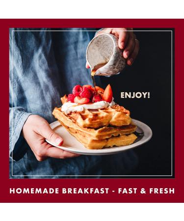 Classique Fare Belgian Waffle Mix - Light & Crisp Waffles, Pancakes, Muffins & Crepes - 6 Pack 16oz Boxes - Breakfast Foods for Waffle Maker - Fast & Fresh - Buy Online on SooperMarket.com