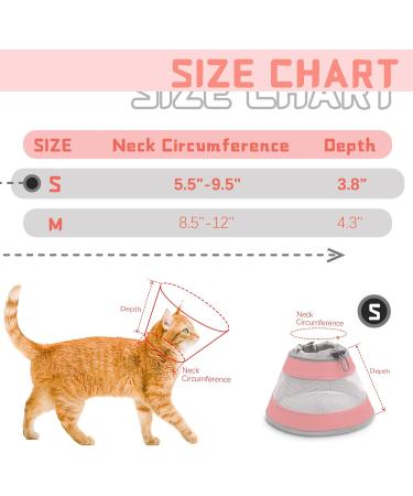 Supet Breathable Adjustable Cat Cone Collar - Water Resistant & Soft Recovery E-Collar for Cats - Pink (Neck Girth 14-24CM) - Buy Online on SooperMarket.com