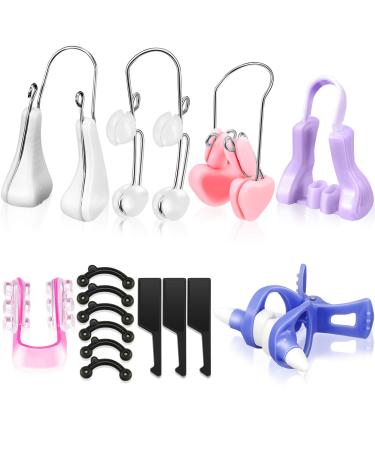 7 Pieces Nose Up Lifting Shaper Clips Set Nose Bridge Slimming Tool Silicone Nose Lifter Beauty Clip Tools for Wide Nose Low Nose Curved Nose Big Nose