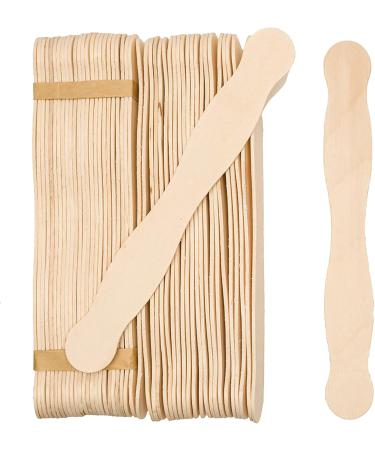 Wooden 8 Fan Handles Wedding Programs or Paint Mixing Pack 100 Jumbo Craft Popsicle Sticks for Auction Bid Paddles Wooden Wavy Flat Stems for Any DIY Crafting Supplies Kit by Woodpeckers Natural/Unfinished Pack of...