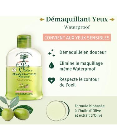 Le Petit Olivier - Waterproof Eye Make-Up Remover - Olive Extract - Made in France - 125 ml Bottle - Buy Online on SooperMarket.com