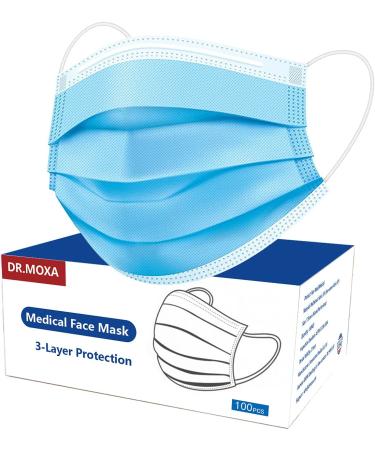 100 Pack Medical Disposable Face Masks for Adults - 3 Layers Safety Protection - Buy Online on SooperMarket.com