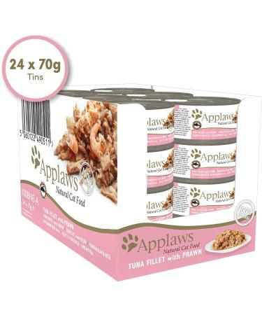 Applaws Premium Natural Cat Food - Tuna Fillet with Shrimp in Broth 70g Can (Pack of 24) - International Shipping Available - Buy Online on SooperMarket.com