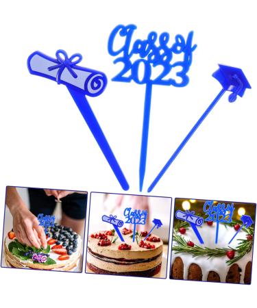 ABOOFAN 90 Pcs Graduation Cake Insert Grad Cupcake Toppers Graduation Decorations Graduation Cupcake Decoration Toppers Graduation Dessert Topper Cupcakes Black Decor Graduate Paper Cup 7.6X4CMx3pcs Bluex3pcs - Buy Online on SooperMarket.com