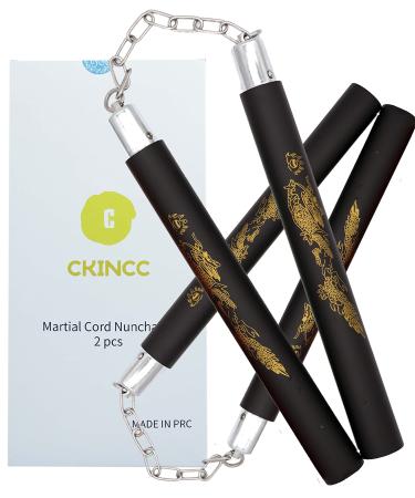 CKINCC Nunchucks for Kids Adults Martial Arts Safe Foam Rubber Training Sticks 1pcs or 2 pcs Gift Packaging 2 pcs 2 pcs Gift Packaging