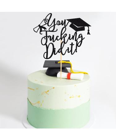 Arthsdite 1Pc You Did It Cake Topper/Class of 2024 Cake Decorations/Congrats Grad Graduation Party Decorations - Black Glitter Black You Did It Cake Topper - Buy Online on SooperMarket.com