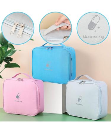 2 Pack Waterproof Large Capacity Medication Bag | Travel Pharmacy & Emergency Kit - Pink - Buy Online on SooperMarket.com