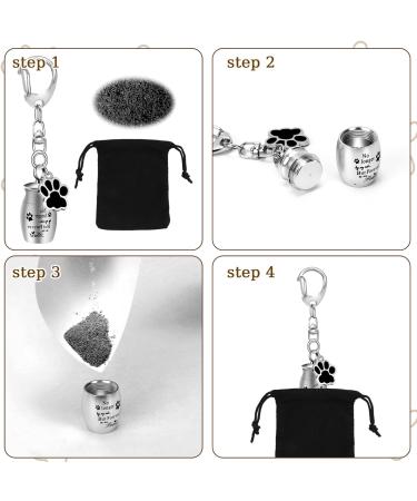 KALIONE 2 Pcs Pet Urns Keychain Dog Urns for Ashes Dogs Ashes Keepsake Stainless Steel Small Pet Urns for Dogs Cat Ashes Urns with Storage Bags Pet Cremation Jewelry Pend Paw Print Urn - Buy Online on SooperMarket.com