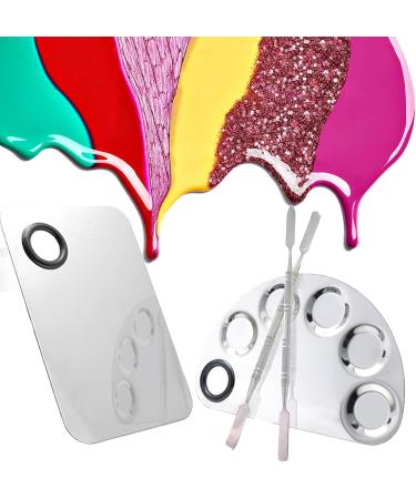 Sanwood Stainless Steel Makeup Palette - Professional Nail Art & Cosmetic Mixing Plate for Foundation & Blending | Small Square Design - Buy Online on SooperMarket.com
