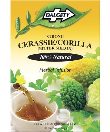 Dalgety Strong Cerassie/Corilla Herbal Infusion 6x40g Cartons (6 Pack) 100% Natural Caffeine Free Tea (Total 108 Teabags) Packed with Unique Health Benefits