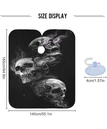 Three Skulls Barber Cape for Men and Women Adjustable Neckline Hair Cutting Kits Lightweight Waterproof Barber Apron Perfect for Salon & Home 55.1x64.9 inch - Buy Online on SooperMarket.com