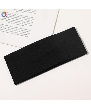 8cm Wide Black Headband for Women White Gray Stretchy Jersey Hair Band for Yoga Makeup Running (black+white+light gray) - Buy Online on SooperMarket.com