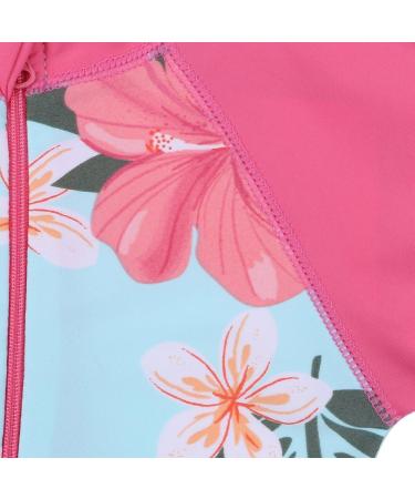 HUAANIUE Baby Girls Short Sleeve One Piece Swimsuit | UPF 50+ Sun Protection | Cyanflower Swimwear | 2-3 Years - Buy Online on SooperMarket.com