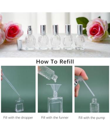 YU FENG 12pcs Clear Glass Spray Bottles - Refillable Essential Oil & Perfume Bottles with Funnel & Pipette Dispenser - Buy Online on SooperMarket.com