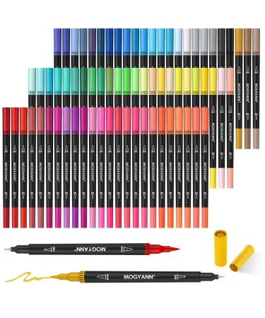Mogyann Markers for Adult Coloring 72 Coloring Pens Dual Tip Brush Markers for Coloring Books 72 Black