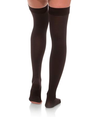 JOMI Compression Unisex Thigh High Stockings 30-40mmHg Premiere Open Toe - X-Large Black - Buy Online on SooperMarket.com