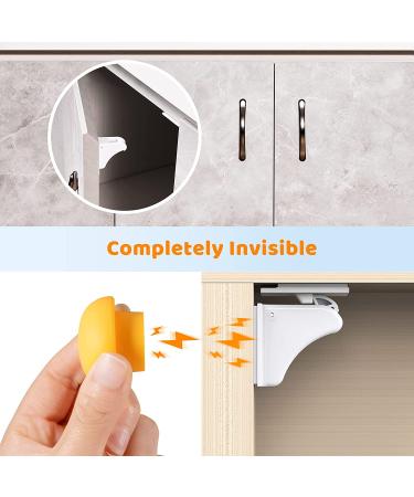 Child Safety Magnetic Cabinet Locks (20 Pack + 4 Keys) - Baby Proofing Cupboard Locks for Toddler - Easy Installation, Invisible Design - Buy Online on SooperMarket.com