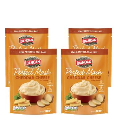 Idahoan Mashed Potato Cheddar Cheese Pack of 4 x 109g Instant Mash Potato Made in USA