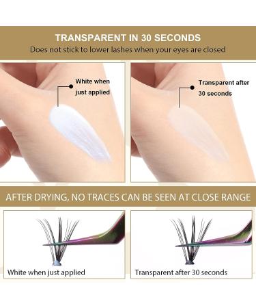 Cluster Lash Glue 5ml - Long Lasting Waterproof Eyelash Extension Bond for DIY Lash Clusters - Clear Lash Glue with Micro Brushes - B&Q LASH - Buy Online on SooperMarket.com