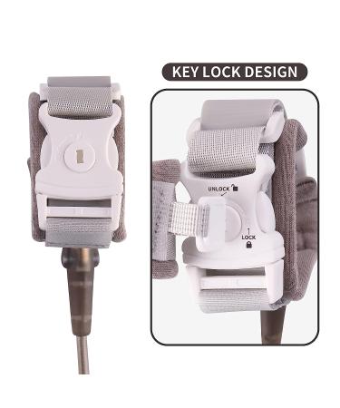 Anti Lost Wrist Link  Toddler Safety Leash with Key Lock  Safety Wrist Leash for Toddlers  Babies & Kids 8.2 feet Grey - Buy Online on SooperMarket.com