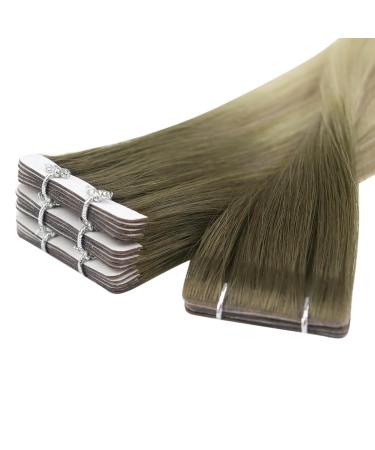 Youngsee Ombre Tape-In Extensions | Real Hair 55cm Dark Brown to Blonde 5 Pcs - Virgin Smooth Weft #4/7/80 - Buy Online on SooperMarket.com