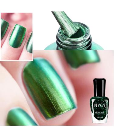 Glitter Nail Polish Emerald Green Nail Polish Nail Varnish - 10ML Quick Dry Breathable Long Lasting Dark Green Nail Polish - Oil Based Formula Non-toxic No UV Needed DIY Nail Art Manicure for Women - Buy Online on SooperMarket.com