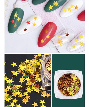Ebanku 8 Boxes Christmas Nail Art Sequin Snowflakes Glitter | Holographic Christmas Nail Flakes & DIY Decorations - Buy Online on SooperMarket.com