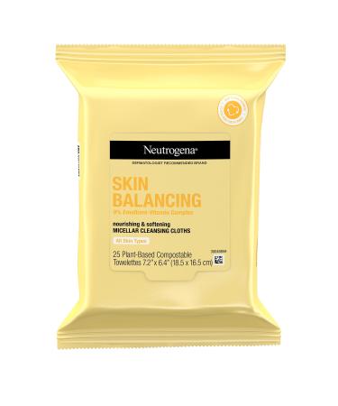 Neutrogena Skin Balancing Micellar Cleansing Cloth 25 Pre-Moistened Towelettes