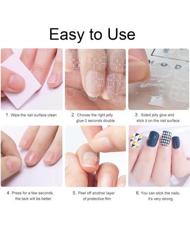 ILamourCar False Nails Stickers 240 Pcs Double-Side Glue Nail Sticker Waterproof Breathable False Nail Glue Stickers for DIY Nail Art Decoration (10 Sheets) - Buy Online on SooperMarket.com