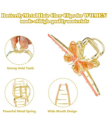 Whaline 6Pcs Large Butterfly Hair Claw Clips - Colorful Non-Slip Hair Claws for Women Girls - Strong Spring Hair Clips for Long Thick Thin Curly Hair - Buy Online on SooperMarket.com