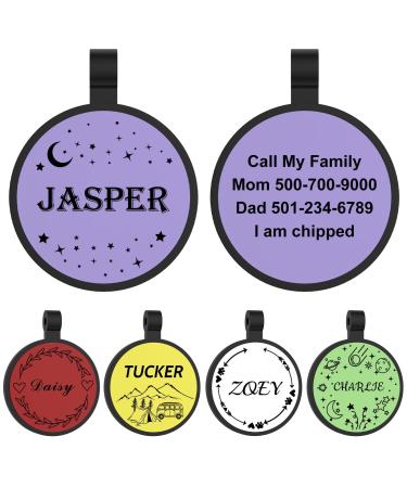 Yehanti dog brand with engraving quiet silicone dog stark personalized with name telephone number and address engraved for dogs cats light and waterproof mix-pattern design round mixed mix